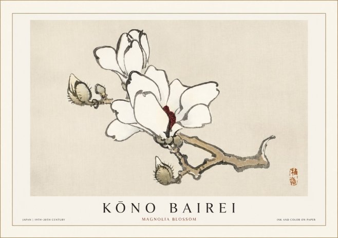 Kōno Bairei Magnolia Blossom No1 - Plakat