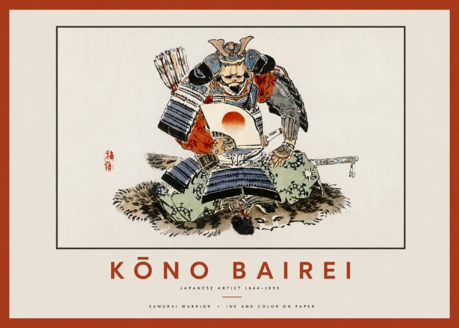 Kōno Bairei Samurai Warrior No2 - Plakat
