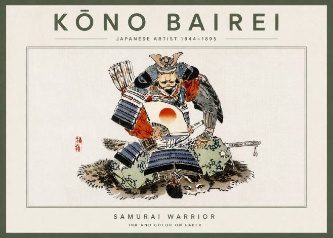 Kōno Bairei Samurai Warrior No4 - Plakat