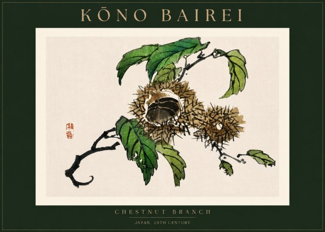 Kōno Bairei Chestnut Branch No2 - Plakat