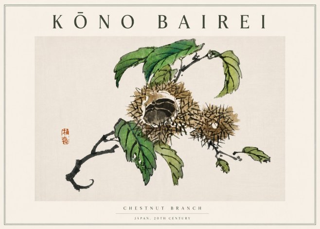 Kōno Bairei Chestnut Branch No5 - Plakat