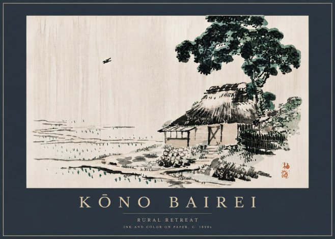 Kōno Bairei Rural Retreat No5 - Plakat
