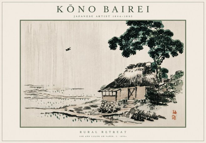 Kōno Bairei Rural Retreat No6 - Plakat
