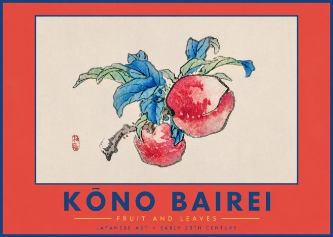 Kōno Bairei Fruit and Leaves No5 - Plakat