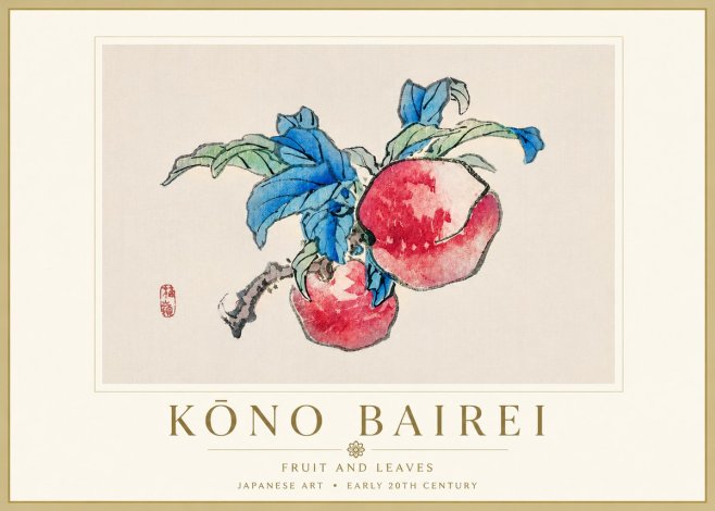 Kōno Bairei Fruit and Leaves No6 - Plakat