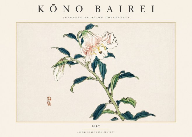 Kōno Bairei Lily No4 - Plakat