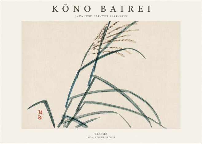 Kōno Bairei Grasses No1 - Plakat