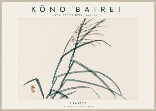 Kōno Bairei Grasses No5 - Plakat