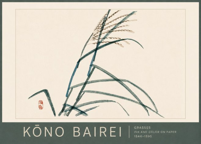 Kōno Bairei Grasses No6 - Plakat