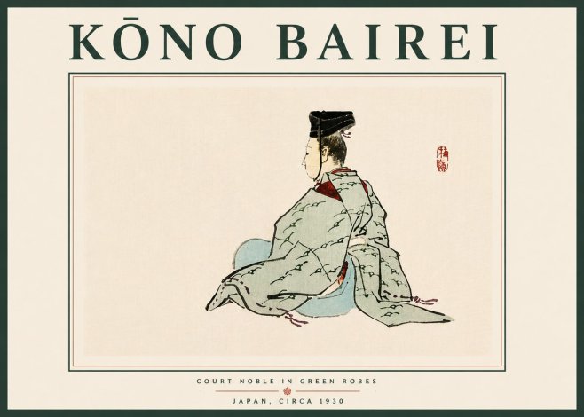 Kōno Bairei Court Noble in Green Robes No6 - Plakat