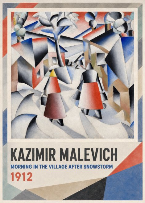 Kazimir Malevich Morning in the Village After Snowstorm No1 - Plakat