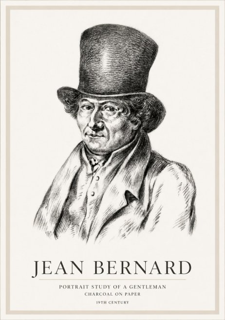 Jean Bernard Portrait Study of a Gentleman No1 - Plakat