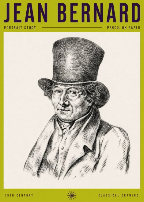Jean Bernard Portrait Study of a Gentleman No5 - Plakat