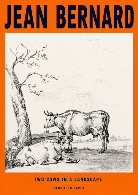 Jean Bernard Two Cows in a Landscape No2 - Plakat