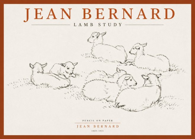 Jean Bernard Study of Lambs No4 - Plakat