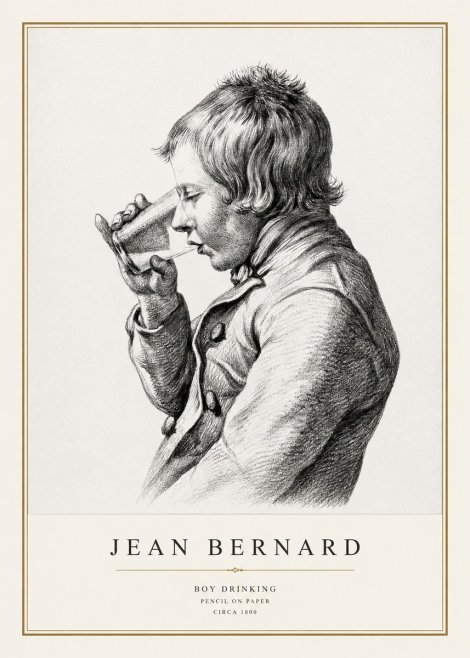Jean Bernard Young Boy Drinking No3 - Plakat