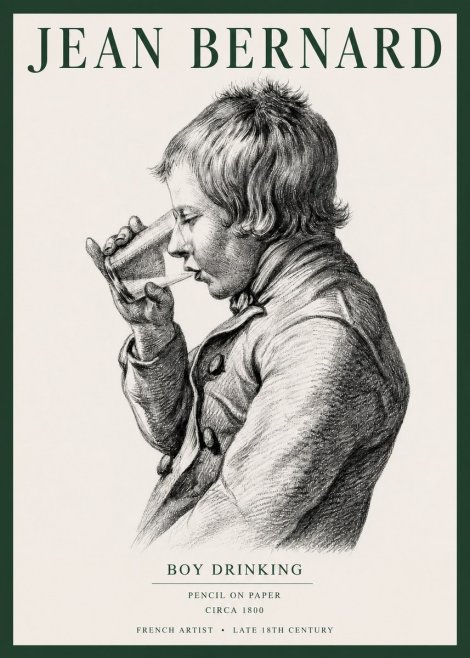Jean Bernard Young Boy Drinking No5 - Plakat
