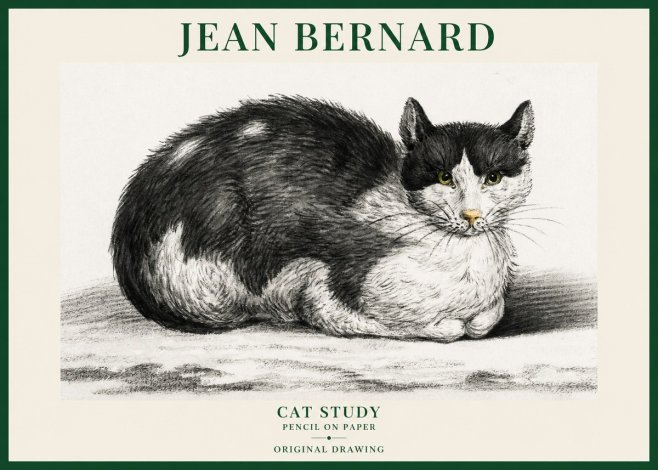 Jean Bernard Cat Study II No6 - Plakat