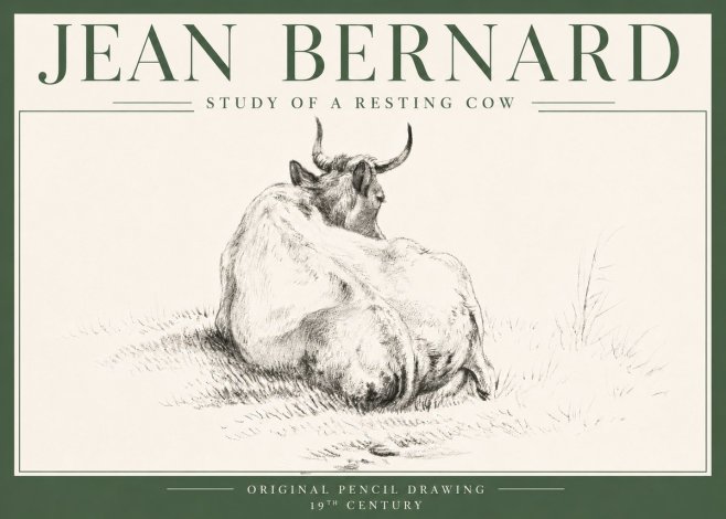 Jean Bernard Study of a Resting Cow I No4 - Plakat