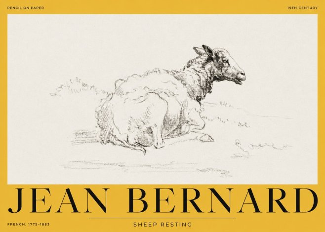 Jean Bernard Sheep Resting No2 - Plakat