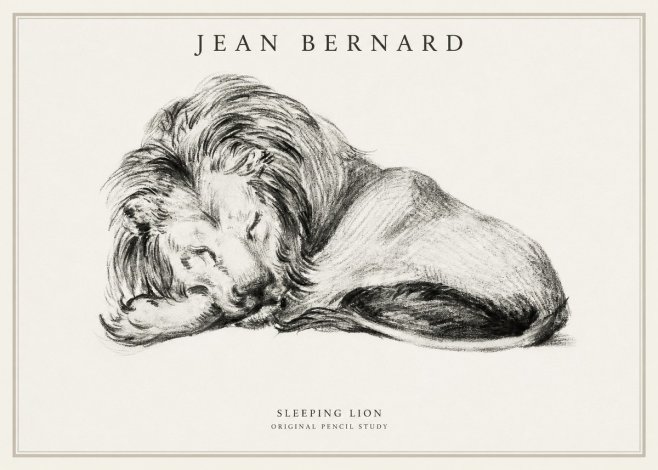 Jean Bernard Sleeping Lion No1 - Plakat