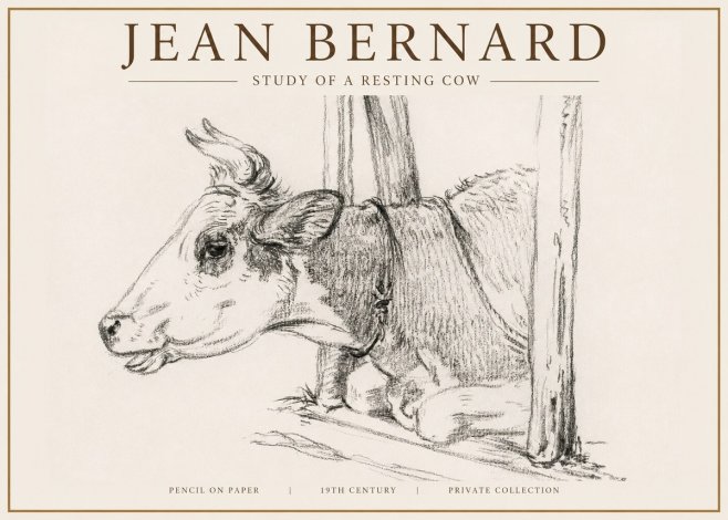 Jean Bernard Study of a Resting Cow II No4 - Plakat