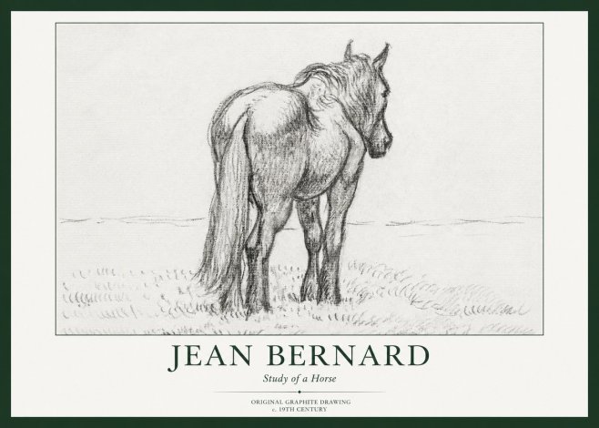 Jean Bernard Study of a Horse II No1 - Plakat