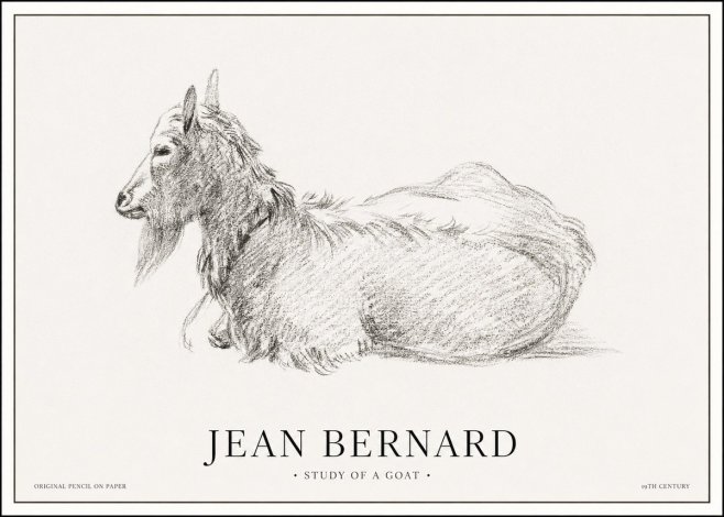 Jean Bernard Study of a Goat I No1 - Plakat