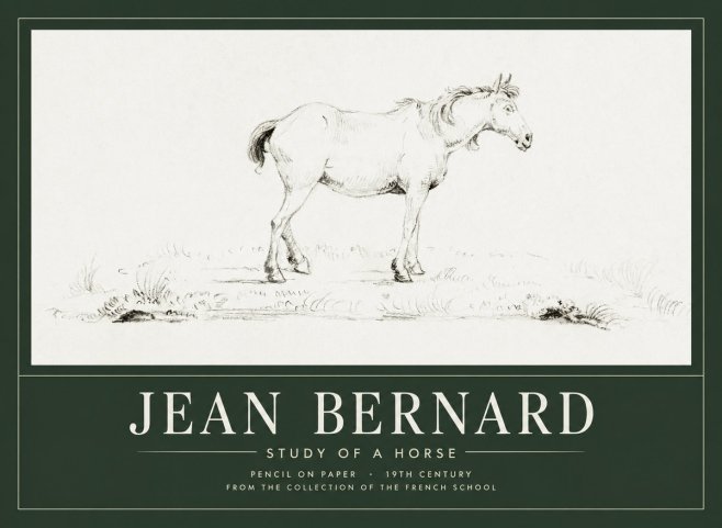 Jean Bernard Study of a Horse IV No1 - Plakat