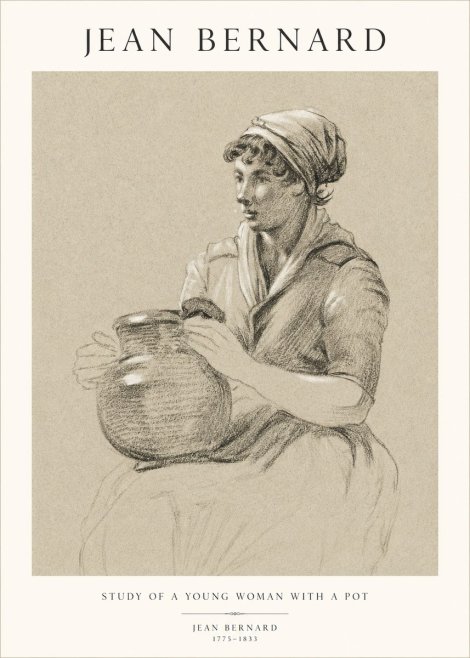 Jean Bernard Study of a Young Woman with a Pot No1 - Plakat