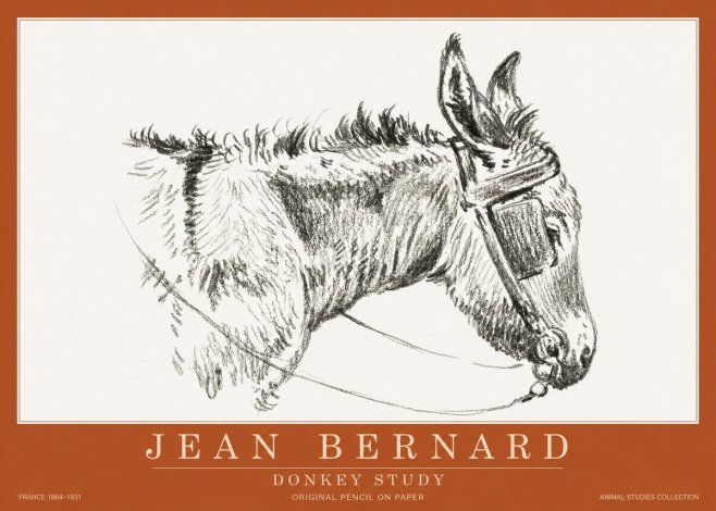 Jean Bernard Donkey Study II No2 - Plakat