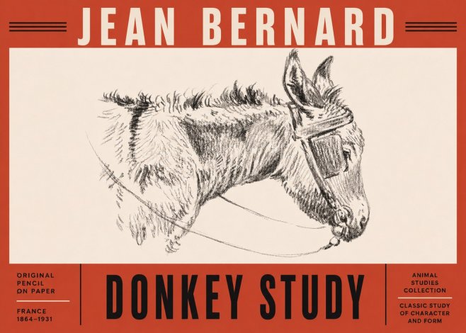 Jean Bernard Donkey Study II No5 - Plakat