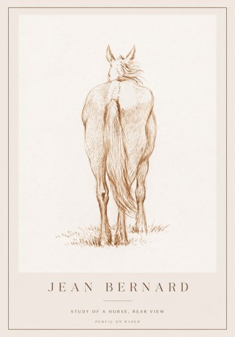 Jean Bernard Study of a Horse, Rear View No1 - Plakat