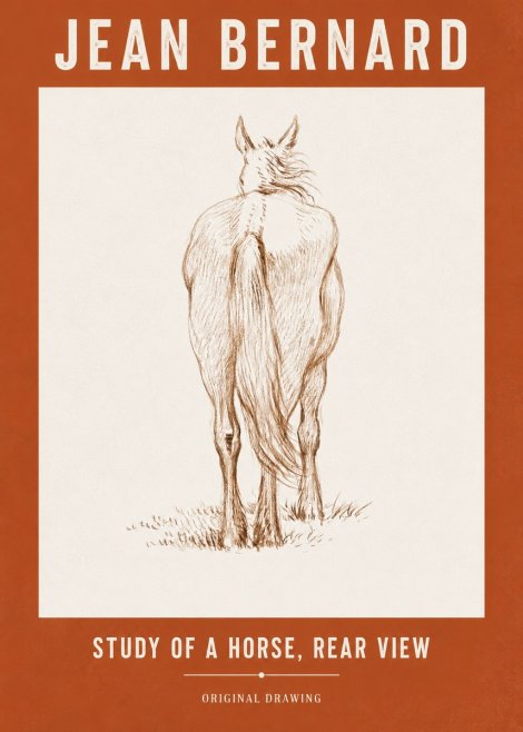 Jean Bernard Study of a Horse, Rear View No3 - Plakat