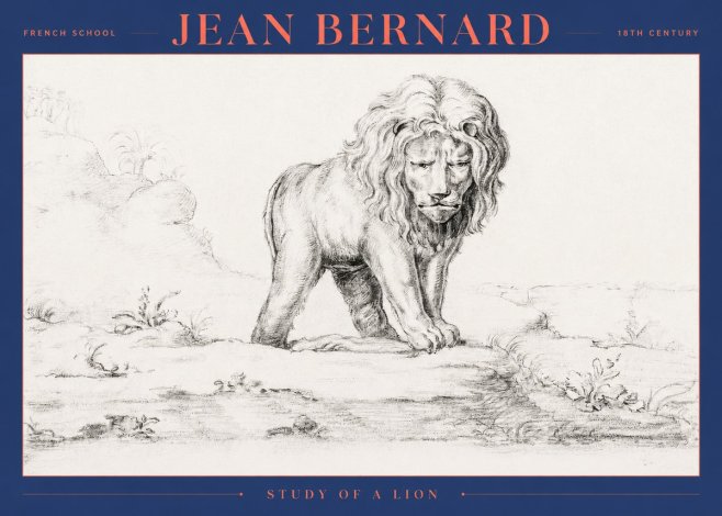 Jean Bernard Study of a Lion I No2 - Plakat