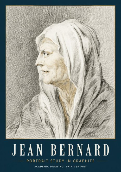 Jean Bernard Profile Study of a Hooded Figure No5 - Plakat