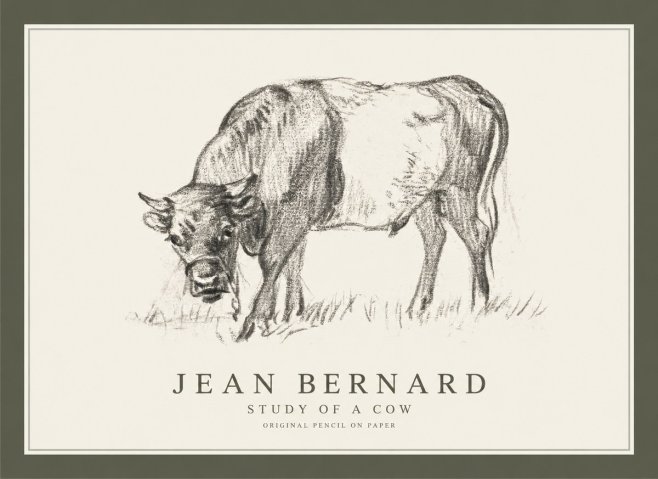 Jean Bernard Study of a Cow II No1 - Plakat