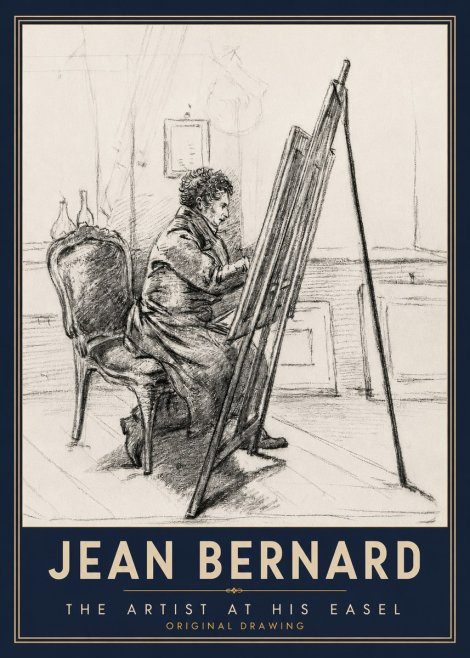 Jean Bernard The Artist at His Easel No3 - Plakat