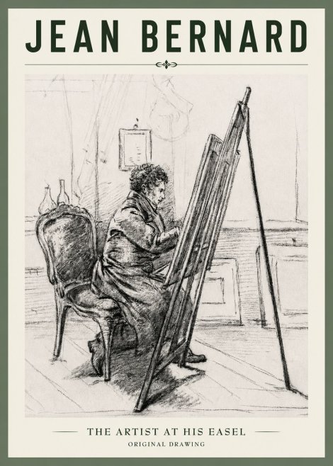 Jean Bernard The Artist at His Easel No4 - Plakat
