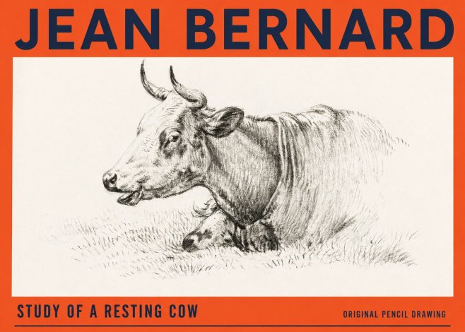 Jean Bernard Study of a Resting Cow IV No3 - Plakat