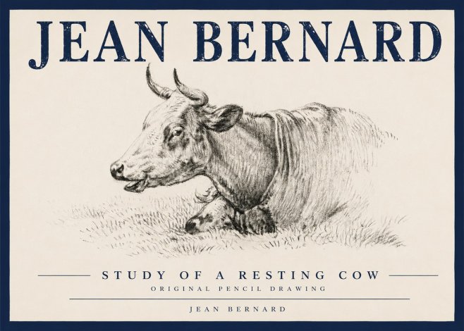 Jean Bernard Study of a Resting Cow IV No4 - Plakat
