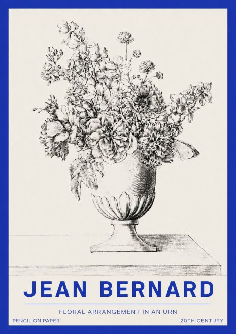 Jean Bernard Floral Arrangement in an Urn No2 - Plakat