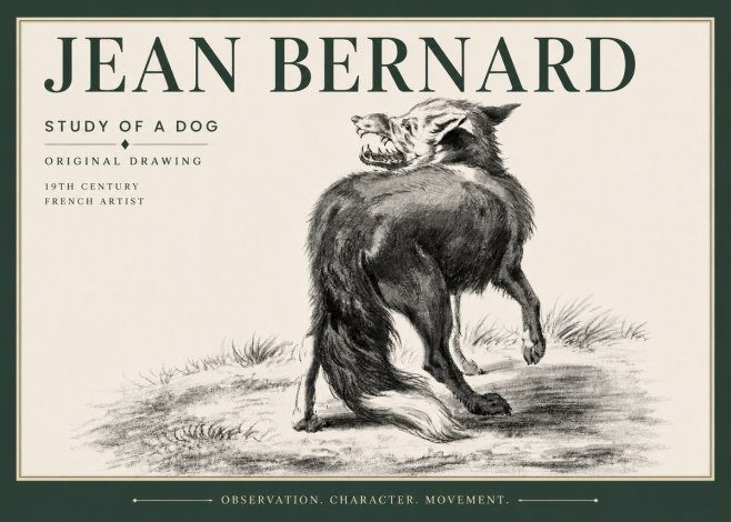 Jean Bernard Study of a Dog II No6 - Plakat