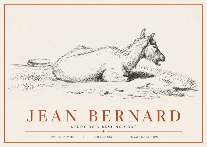 Jean Bernard Study of a Resting Goat No6 - Plakat