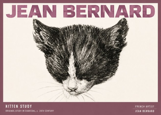 Jean Bernard Cat Study V No6 - Plakat
