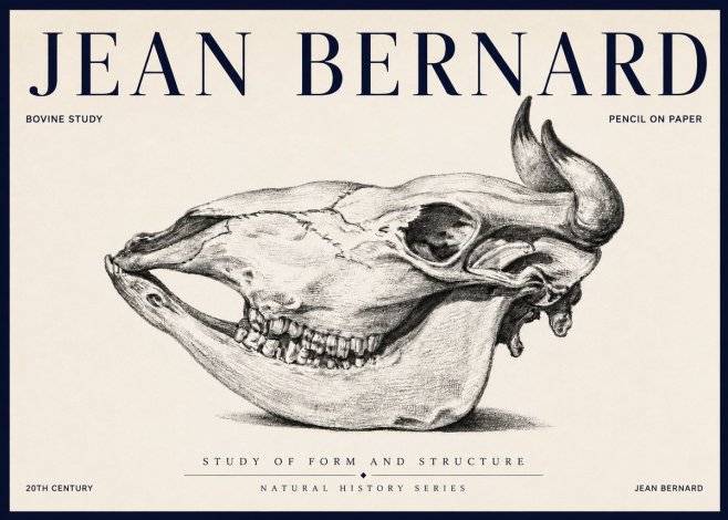 Jean Bernard Bovine Skull Study No6 - Plakat