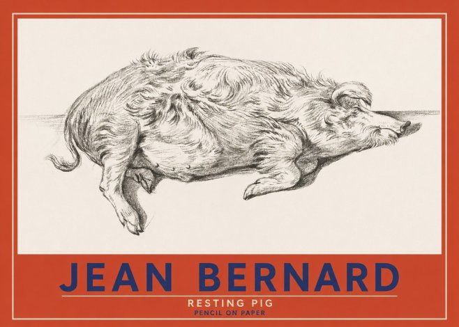 Jean Bernard Study of a Pig I No4 - Plakat