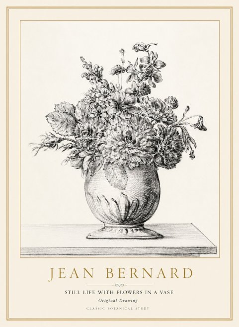 Jean Bernard Floral Composition in a Vase No2 - Plakat
