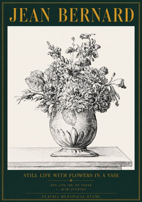 Jean Bernard Floral Composition in a Vase No4 - Plakat