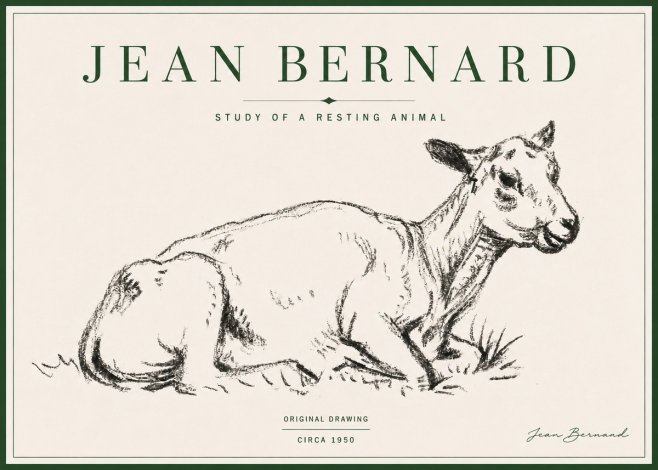 Jean Bernard Study of a Resting Animal No4 - Plakat